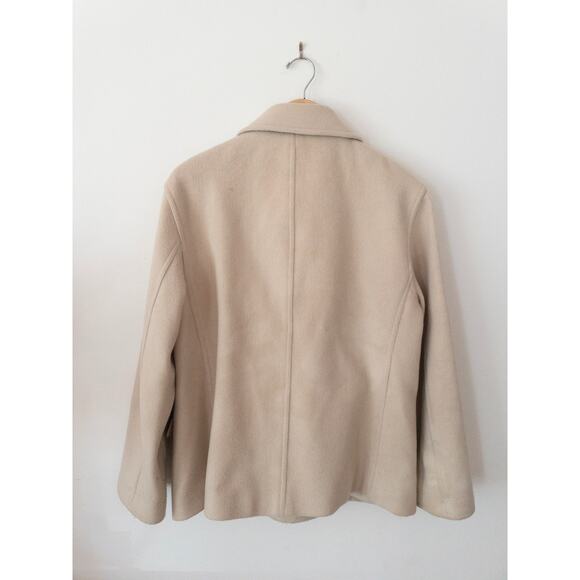 J. Crew Cashmere Wool Blend Women's Peacoat Tan Size Medium - Picture 2 of 4